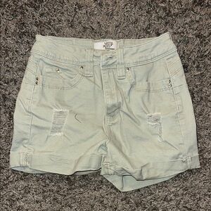 Light Green Denim Shorts